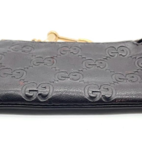 Gucci Dark Leather Wristlet with Gold Chain - Picture 6 of 14